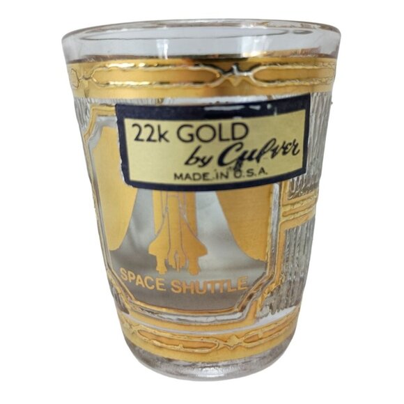 22 Karat Gold Culver Kennedy Nasa Space Center Space Shuttle Shot Glass - Picture 1 of 6